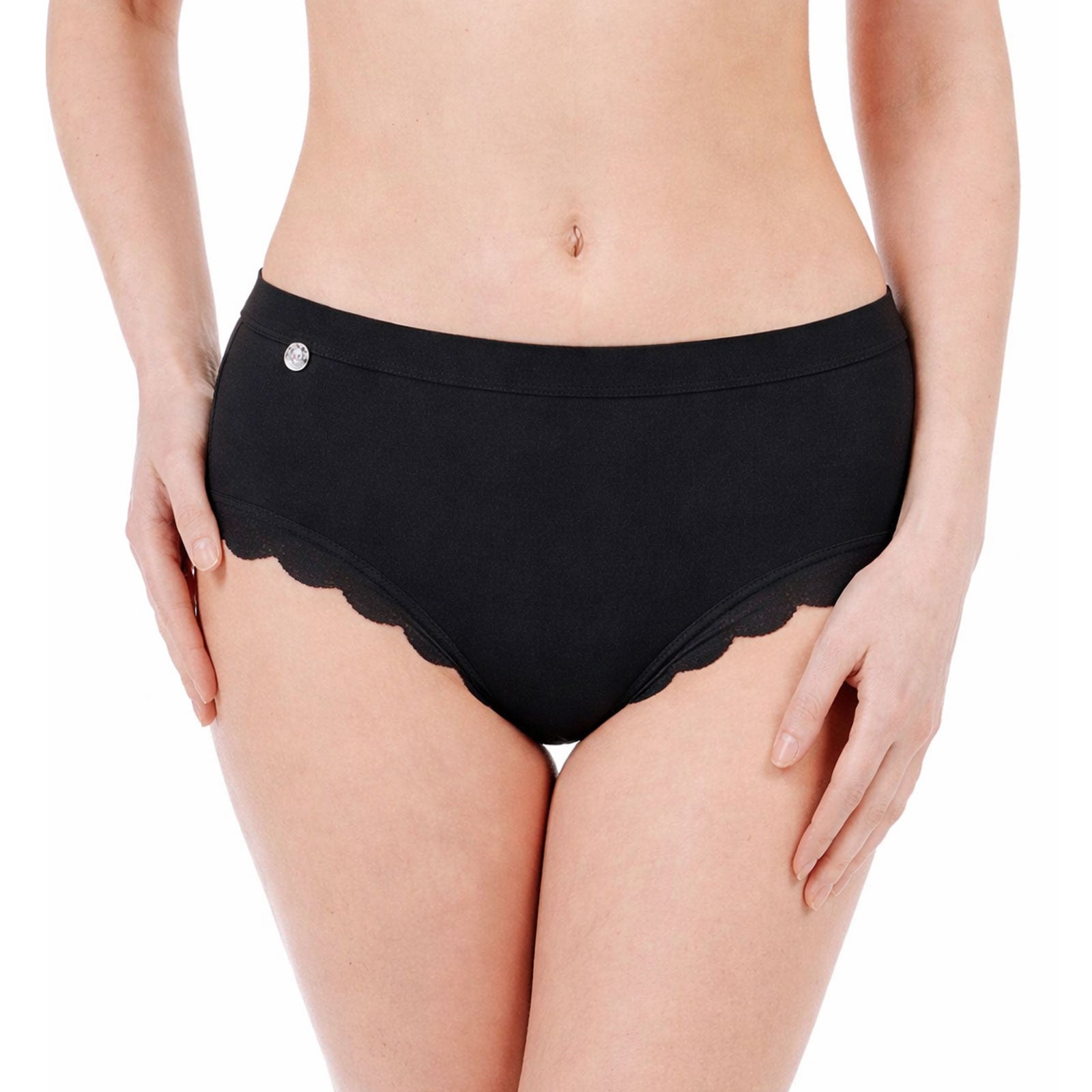 Women’s Classic Black Briefs with Lace Trim – Soft, Seamless & Everyday Comfort